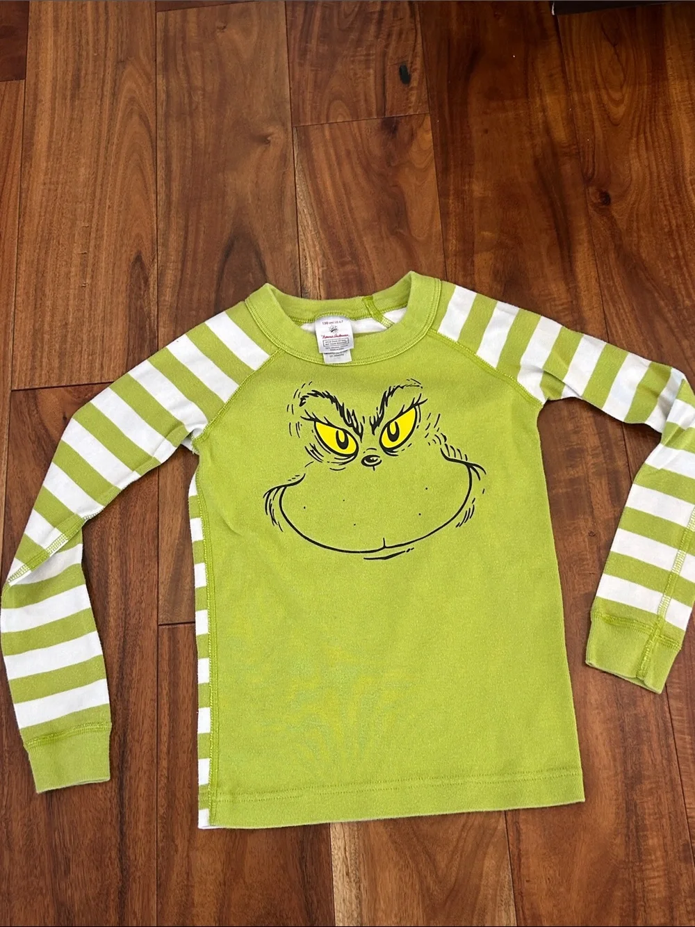 Hanna Andersson Lime Green Grinch Face Pajama Set